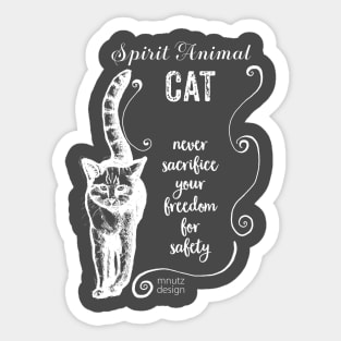 Spirit animal Cat white Sticker